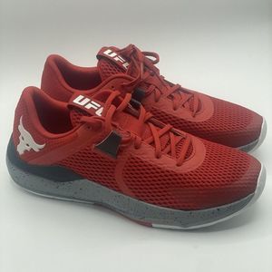 UA UNDER ARMOUR PROJUECT ROCK BSR 2 UFC SHOES, RED, US MENS 9.5, 3025081-601 NEW